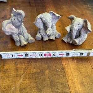 Vintage Tuskers 3 Baby Elephant Figurines: Tiffany, Daisy, Forgetful Freddie